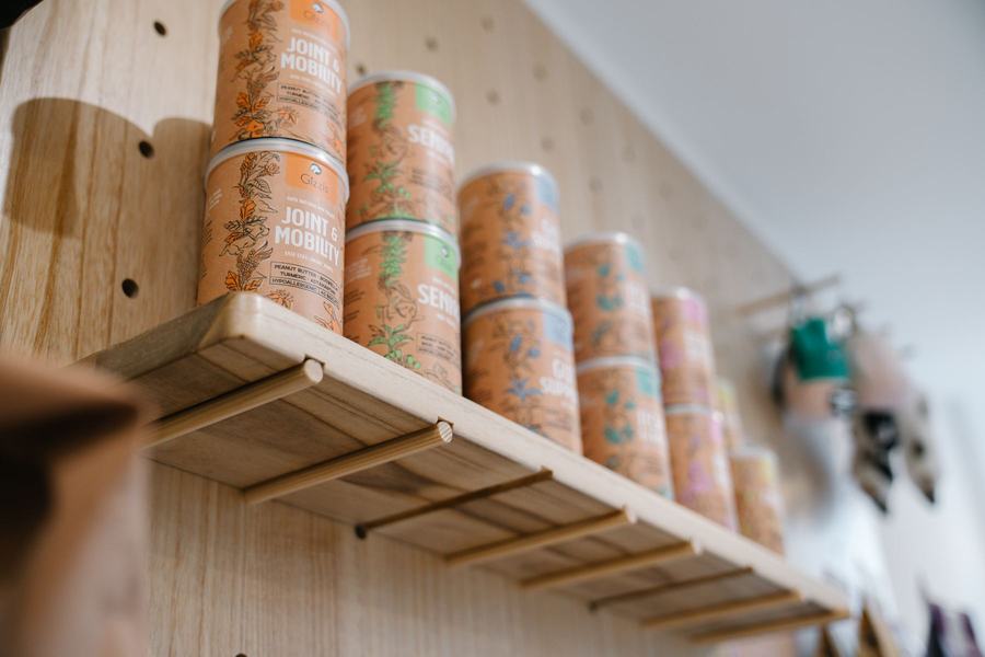 The Barkley Club product shelving detail