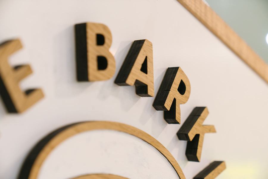 The Barkley Club logo joinery detail
