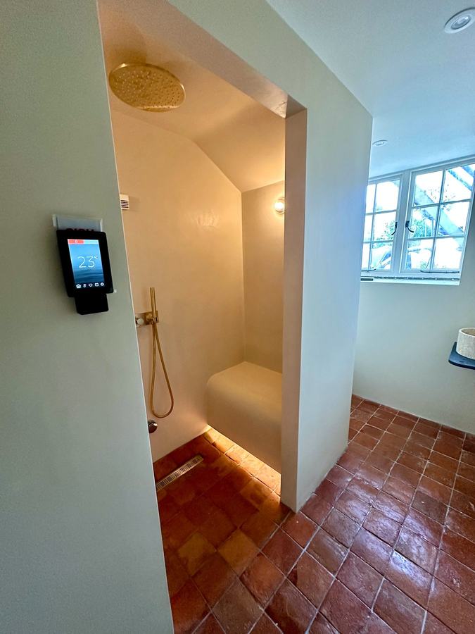 Hamptonne House finished steam room, wide view