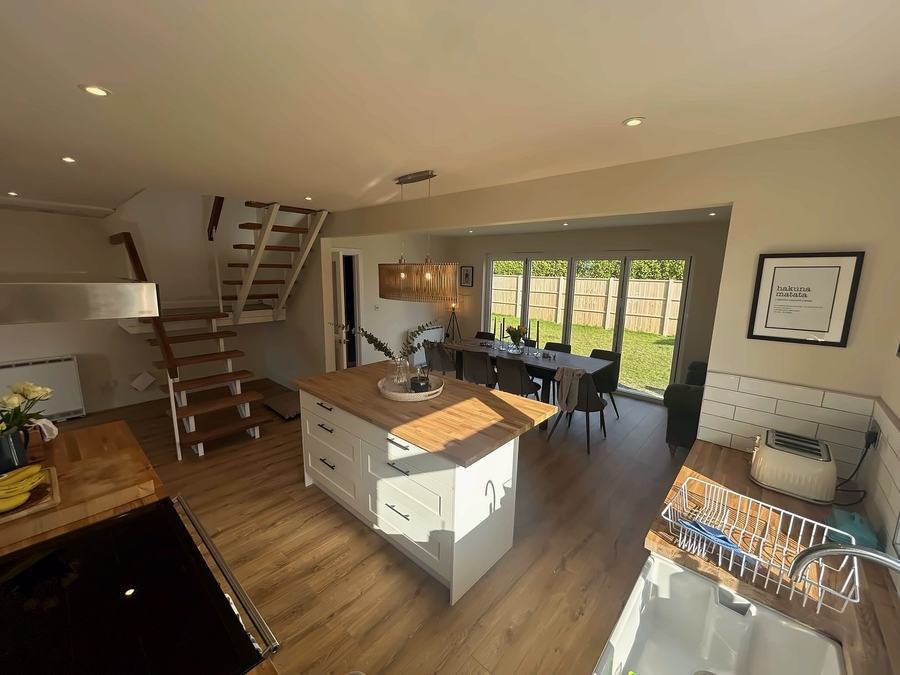 Rochemont dining area and kitchen island